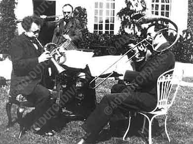 vlnr. Willem Mengelberg, Cornelis Dopper en Rudolf Mengelberg