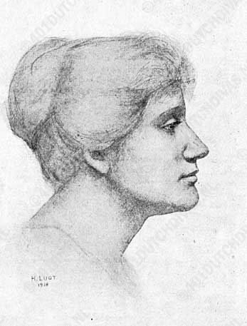 Elisabeth Ohms, naar een tekening van H.Lugt, 1918 Elisabeth Ohms, naar een tekening van H.Lugt, 1918