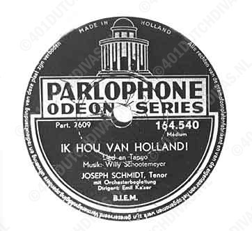 label van een 78-toeren plaat - in het Nederlands gezongen!